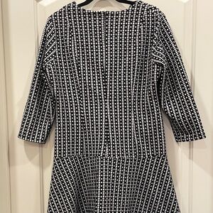 Calvin Klein black & white houndstooth print fit & flare dress
